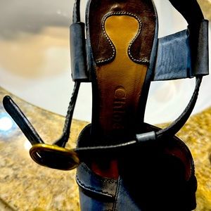 Chloe Light Indigo Blue strappy shoe size 38